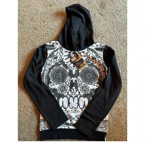 NWT Skull Hoodie by One Teaspoon (XS) - Picture 2 of 7